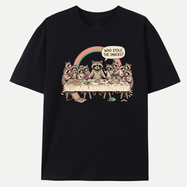 Who Stole The Snacks Raccoon Last Supper Tee