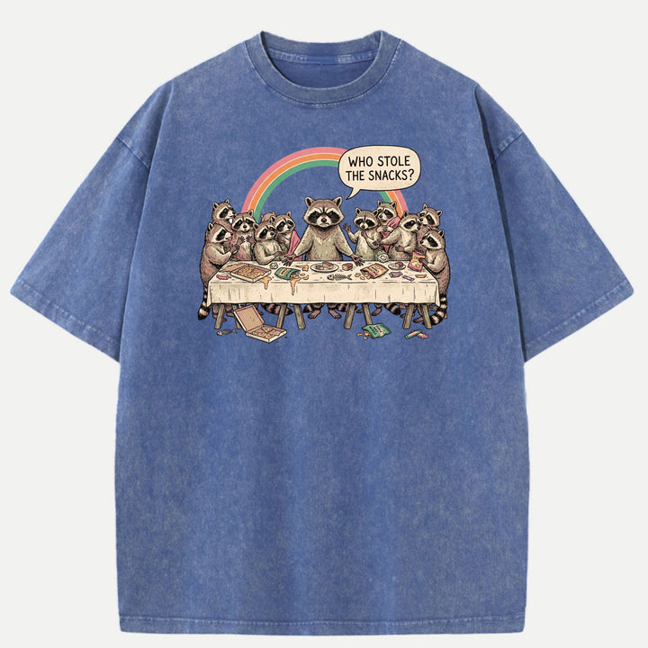 Who Stole The Snacks Raccoon Last Supper Tee
