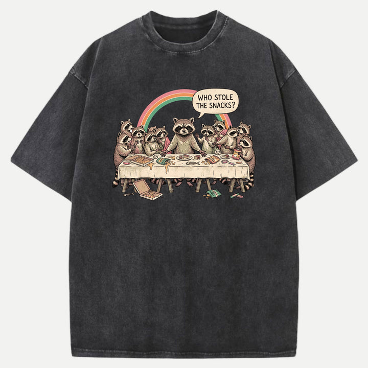 Who Stole The Snacks Raccoon Last Supper Tee