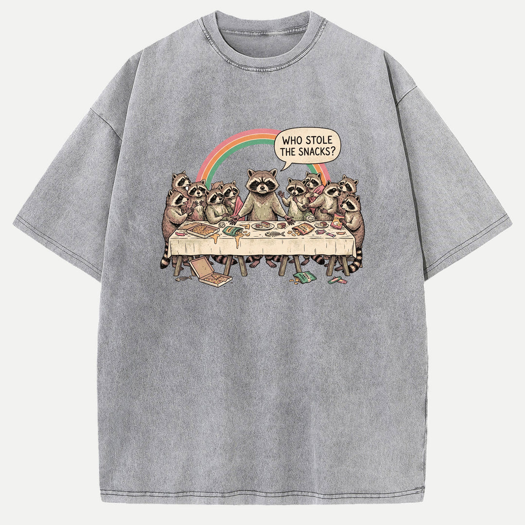 Who Stole The Snacks Raccoon Last Supper Tee