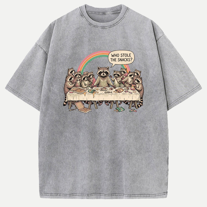 Who Stole The Snacks Raccoon Last Supper Tee