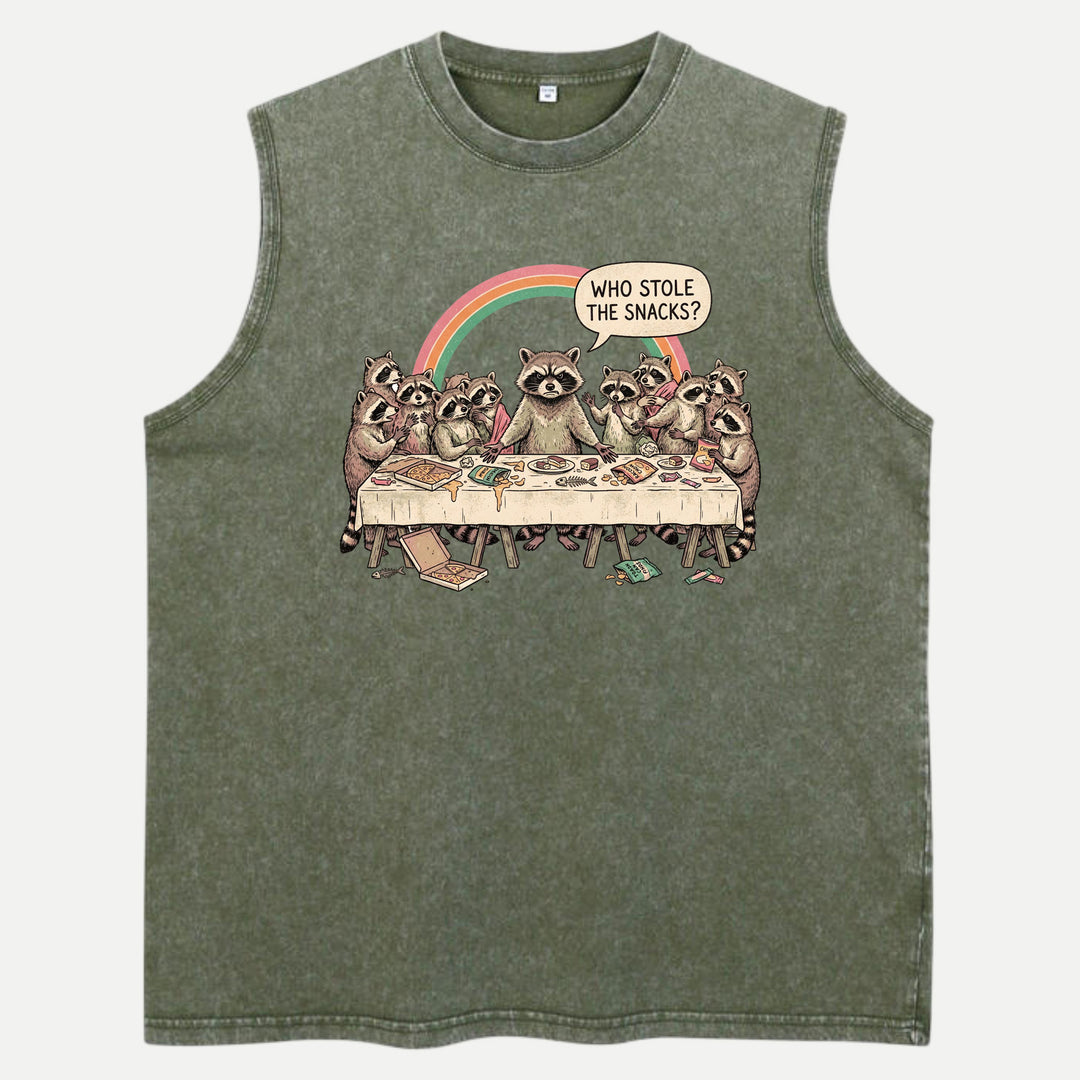 Who Stole The Snacks Raccoon Last Supper Tee