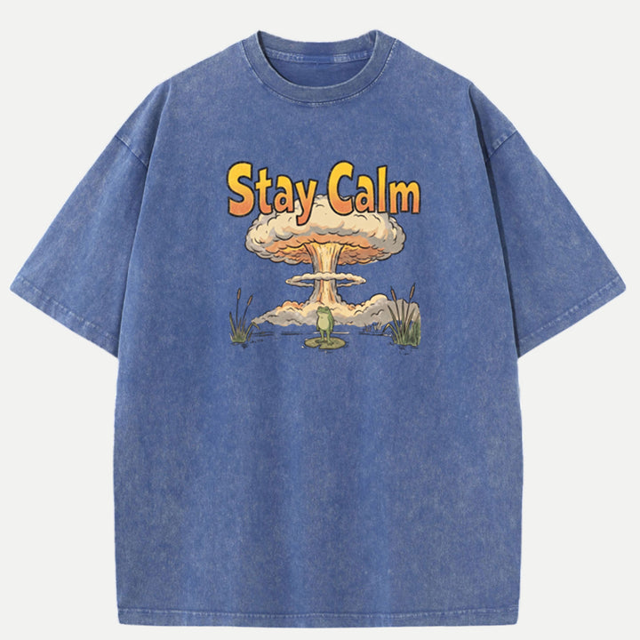 Stay Calm Frog Mushroom Cloud T-Shirt