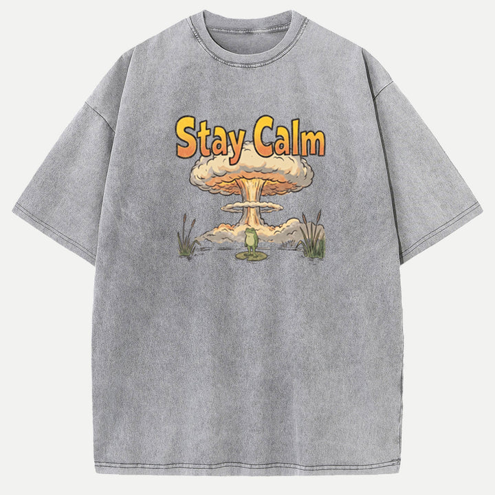 Stay Calm Frog Mushroom Cloud T-Shirt
