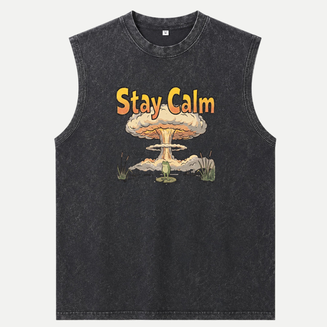 Stay Calm Frog Mushroom Cloud T-Shirt