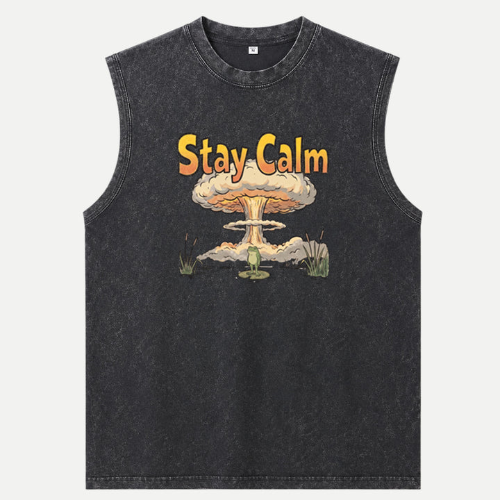 Stay Calm Frog Mushroom Cloud T-Shirt