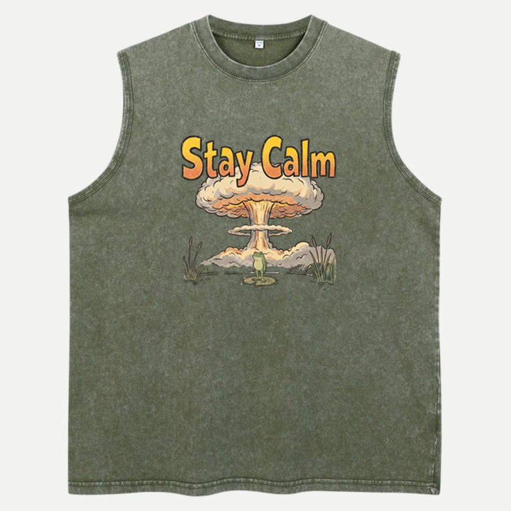 Stay Calm Frog Mushroom Cloud T-Shirt