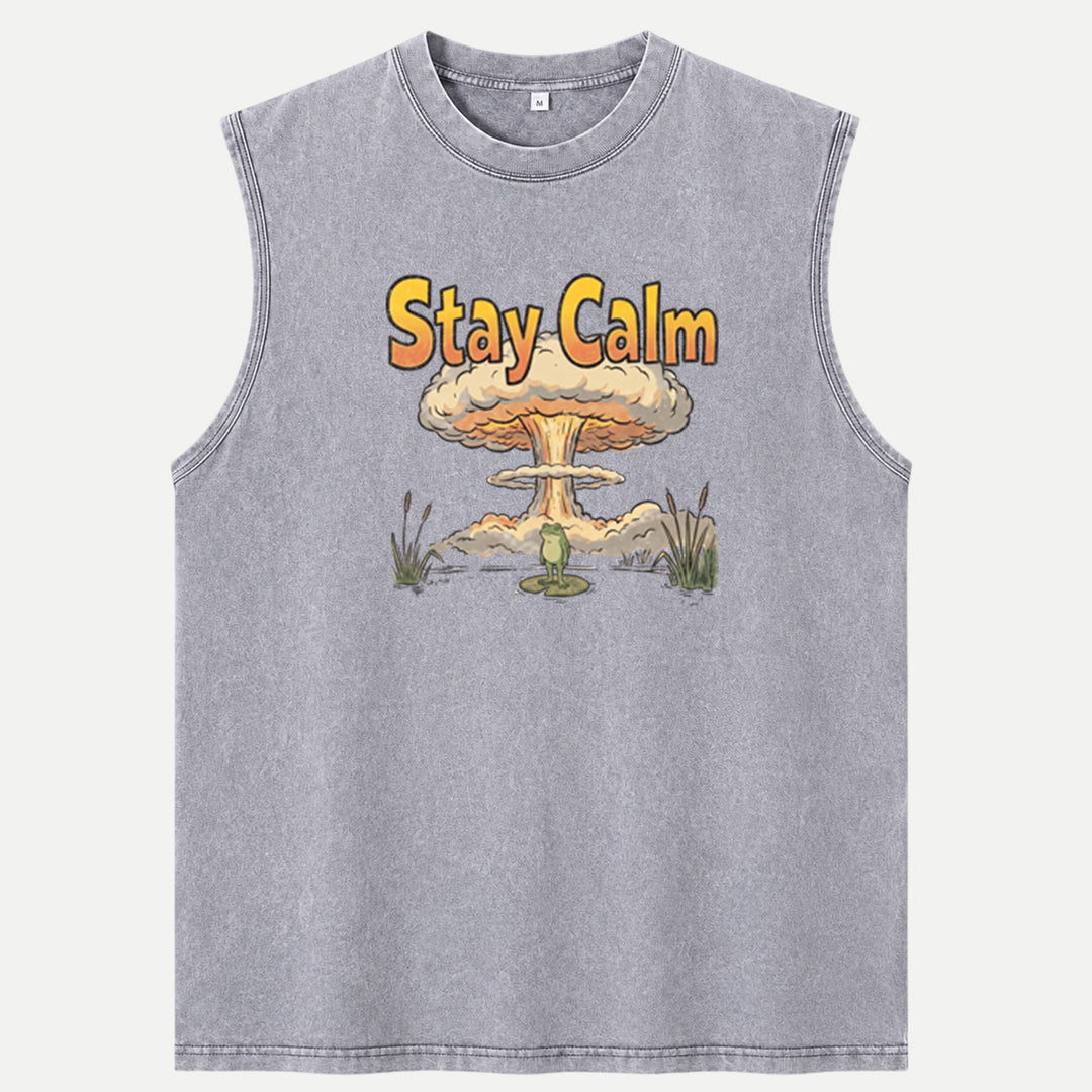 Stay Calm Frog Mushroom Cloud T-Shirt