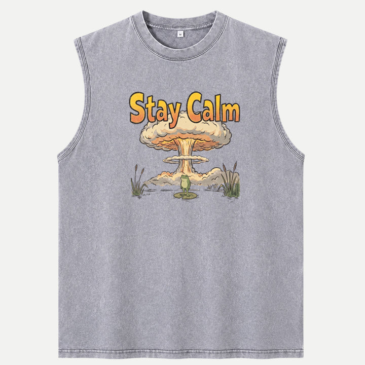 Stay Calm Frog Mushroom Cloud T-Shirt