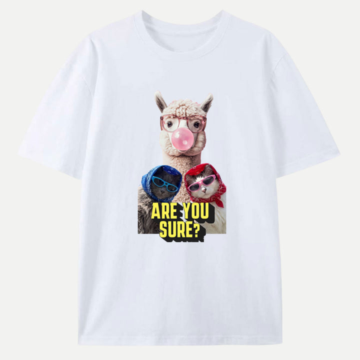Are You Sure? Llama and Cats T-Shirt