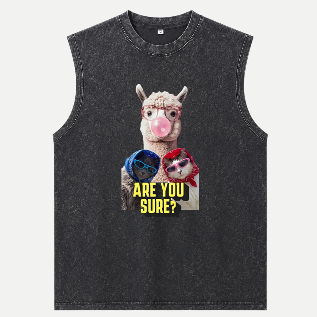 Are You Sure? Llama and Cats T-Shirt