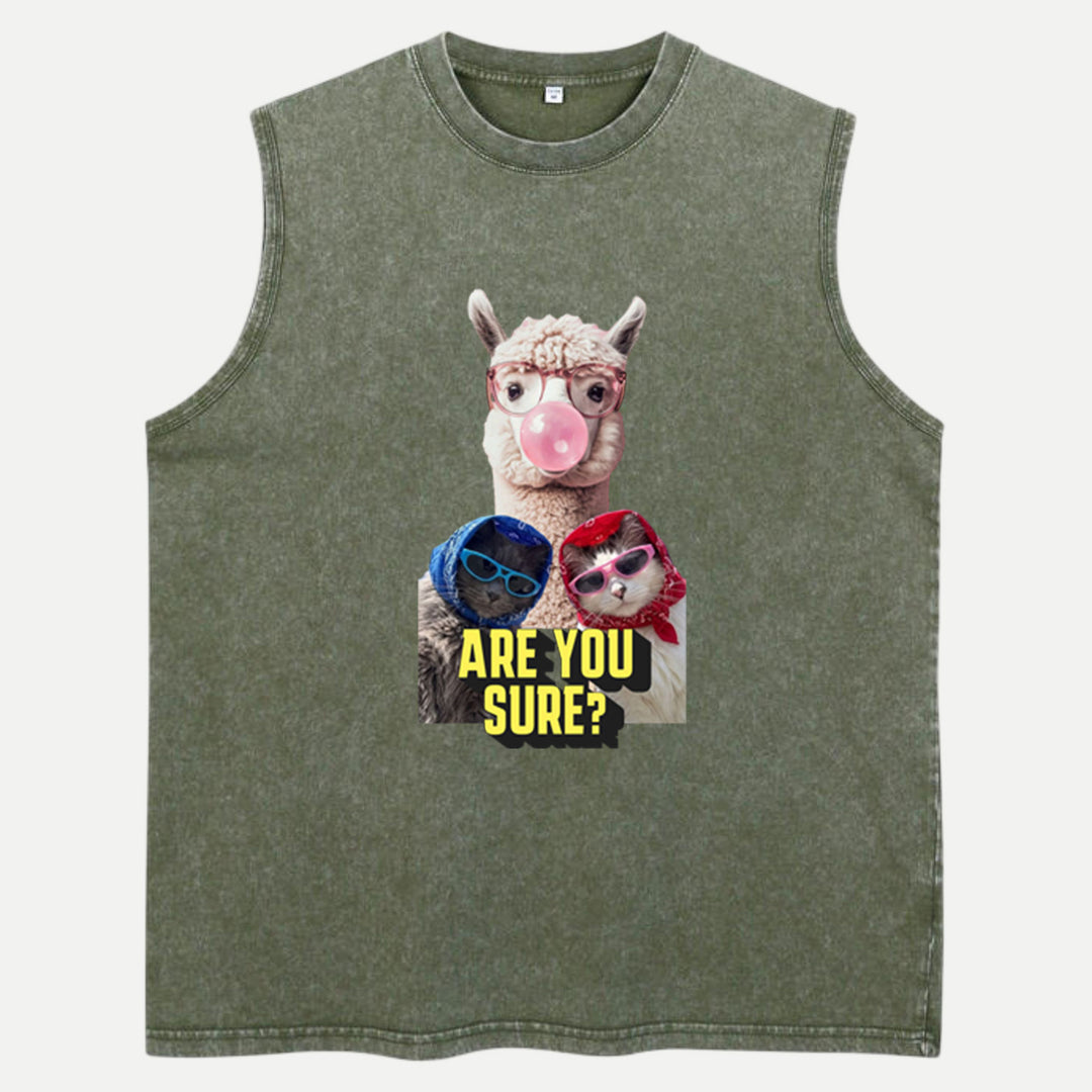 Are You Sure? Llama and Cats T-Shirt