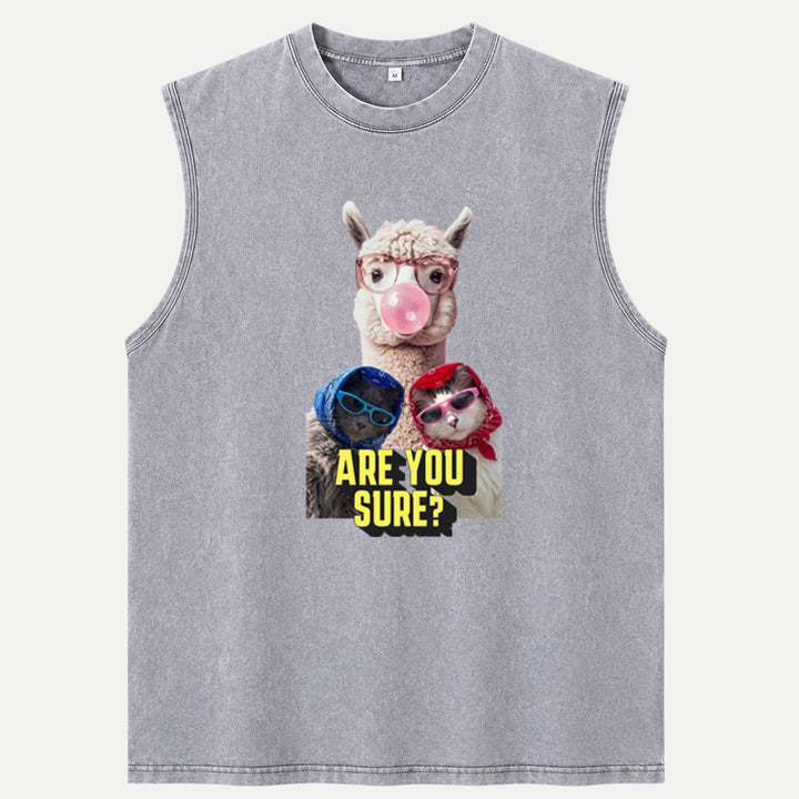 Are You Sure? Llama and Cats T-Shirt