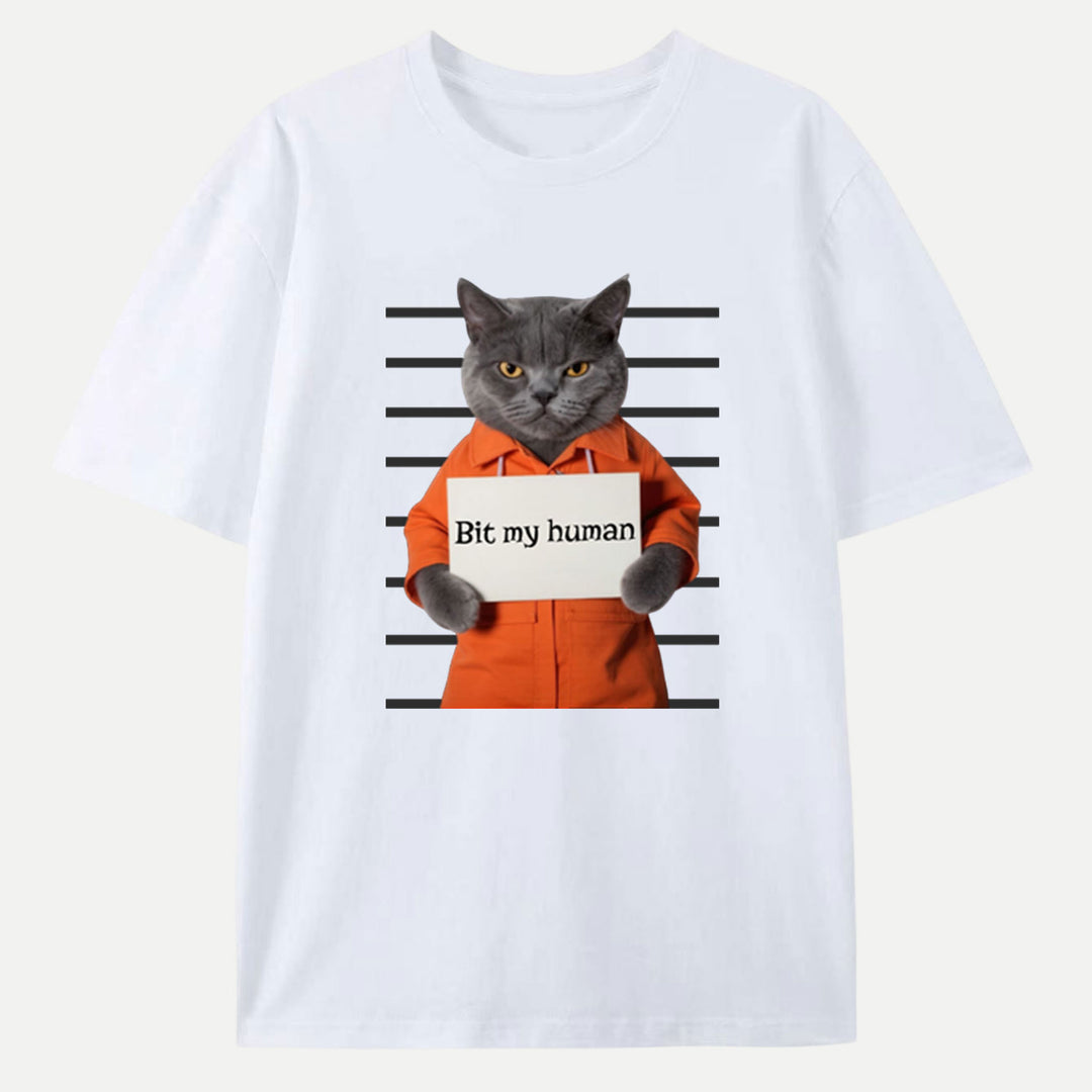 Bit My Human Cat T-Shirt