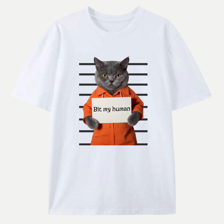 Bit My Human Cat T-Shirt