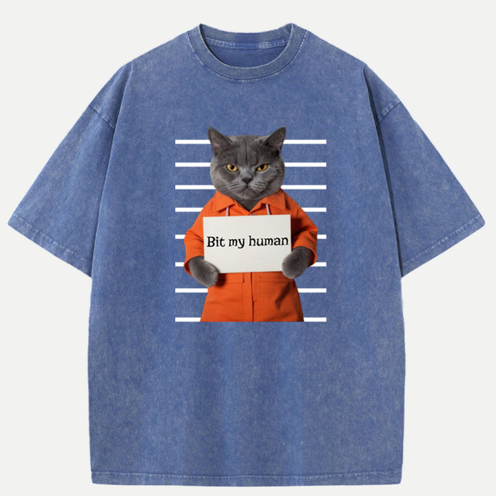 Bit My Human Cat T-Shirt