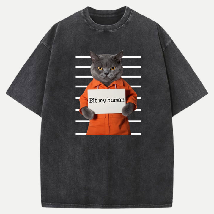 Bit My Human Cat T-Shirt