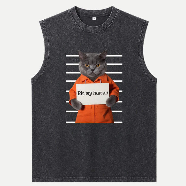 Bit My Human Cat T-Shirt
