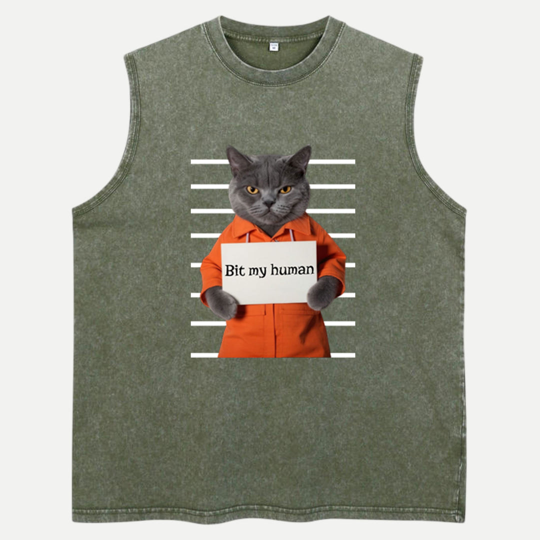 Bit My Human Cat T-Shirt