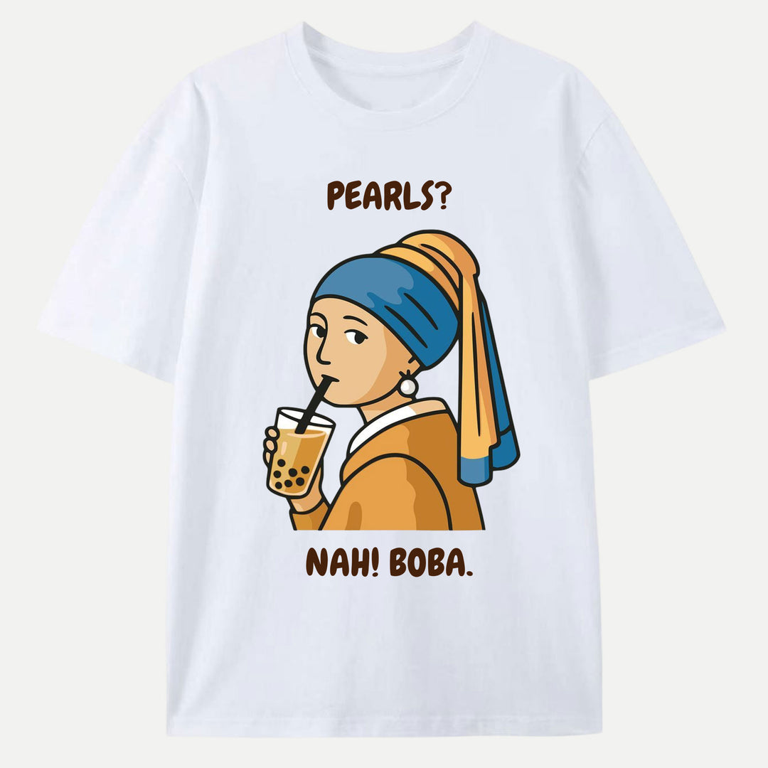 Girl with a Pearl Bubble Tea T-Shirt