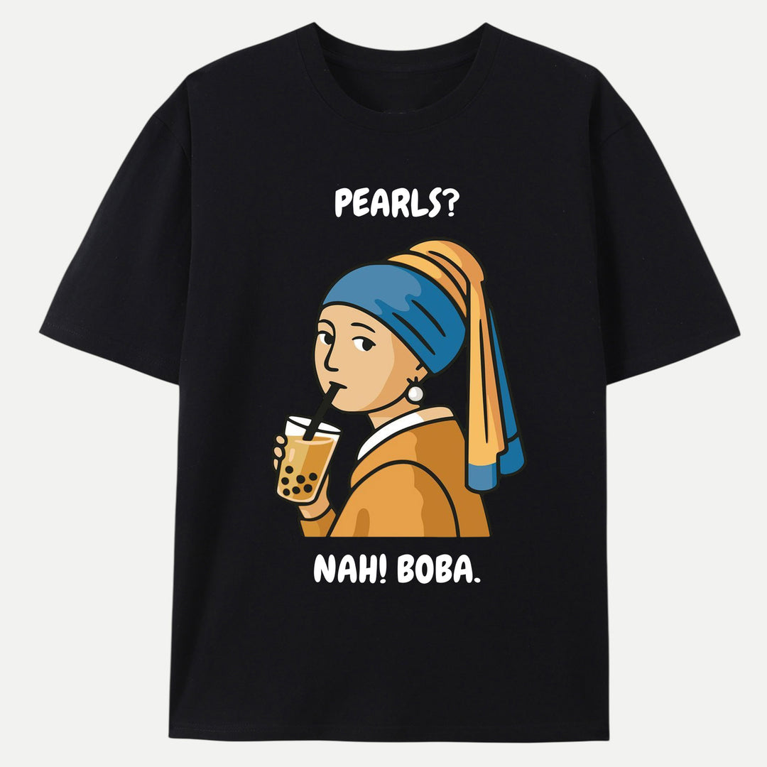 Girl with a Pearl Bubble Tea T-Shirt