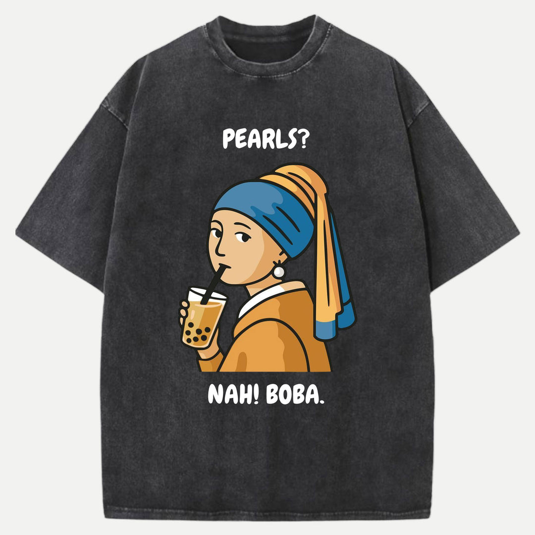 Girl with a Pearl Bubble Tea T-Shirt