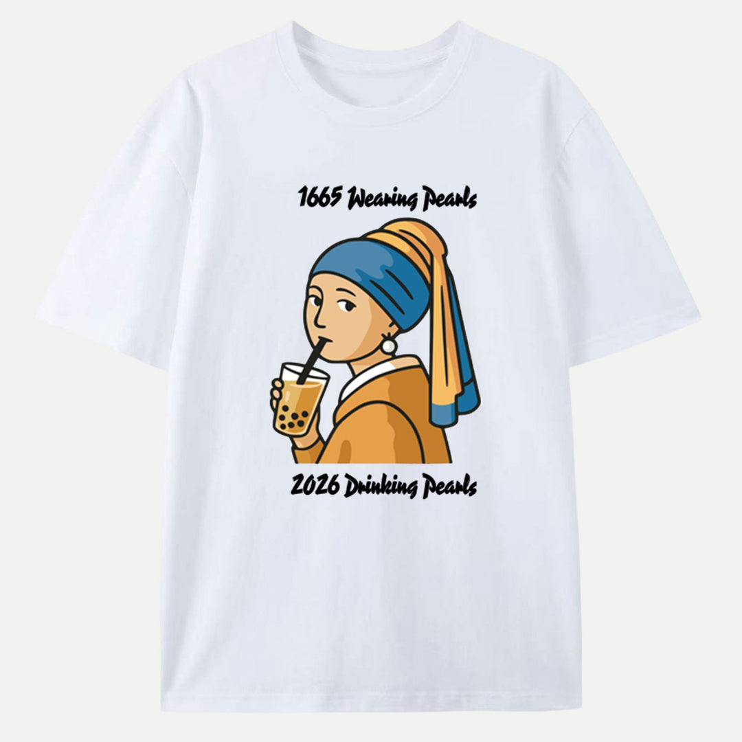 Girl with a Pearl Bubble Tea T-Shirt