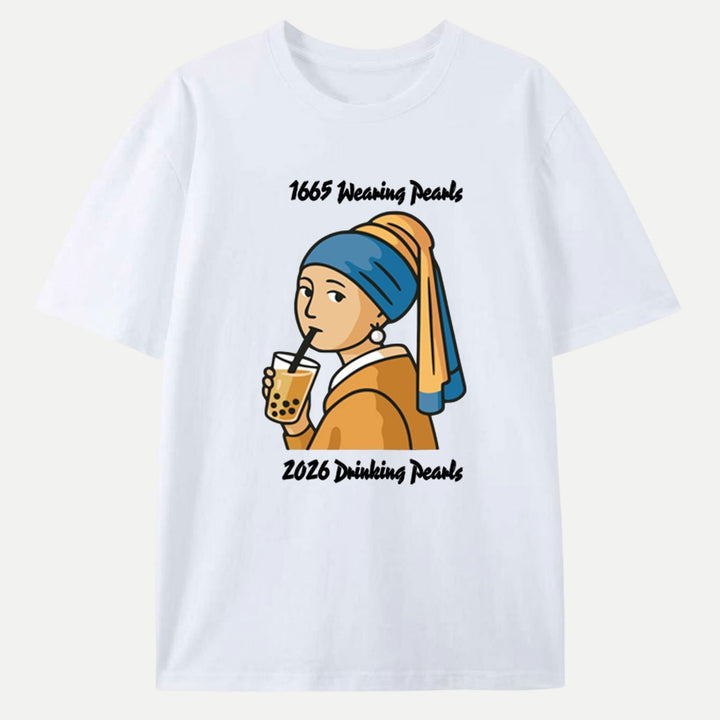 Girl with a Pearl Bubble Tea T-Shirt