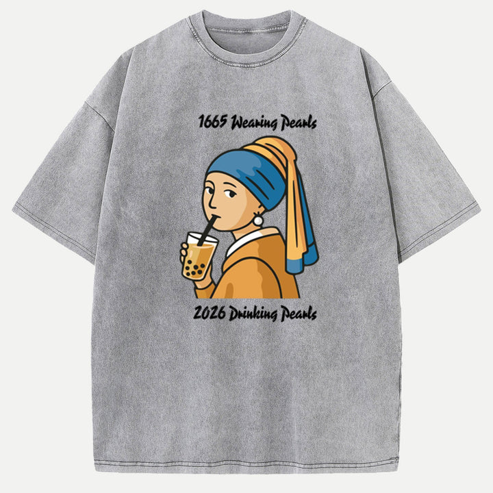 Girl with a Pearl Bubble Tea T-Shirt