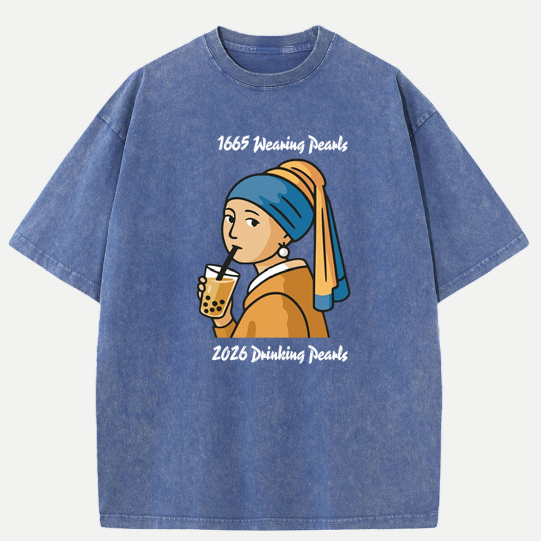 Girl with a Pearl Bubble Tea T-Shirt