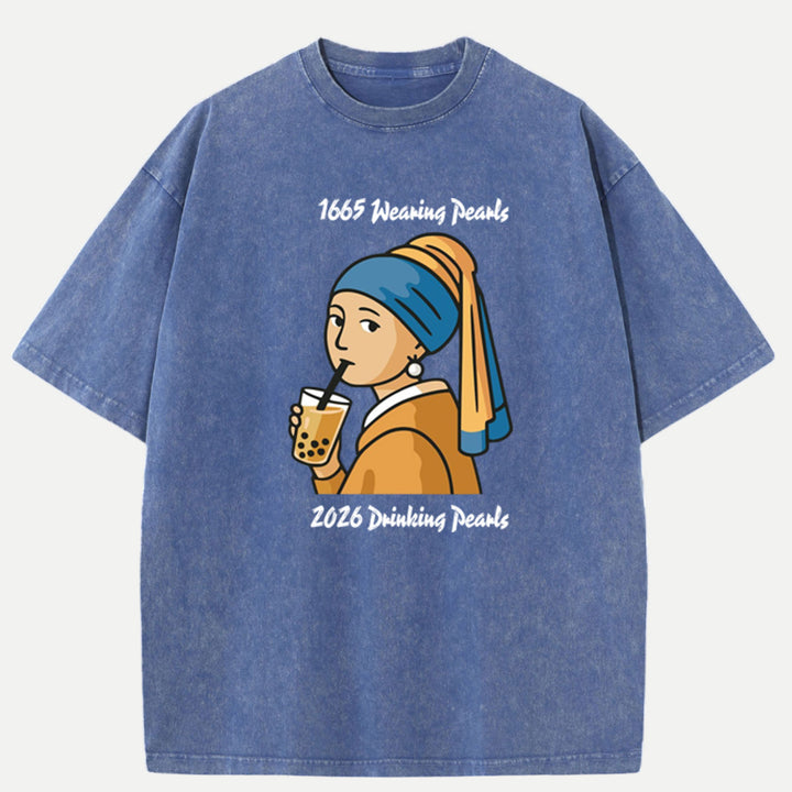 Girl with a Pearl Bubble Tea T-Shirt