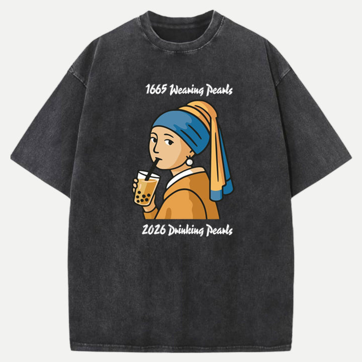 Girl with a Pearl Bubble Tea T-Shirt