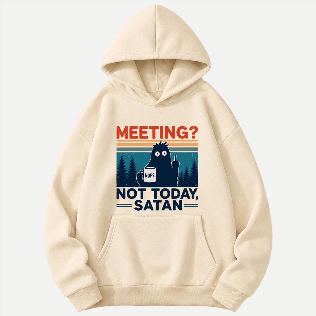 Meeting? Not Today Satan Bigfoot Coffee Graphic T-Shirt