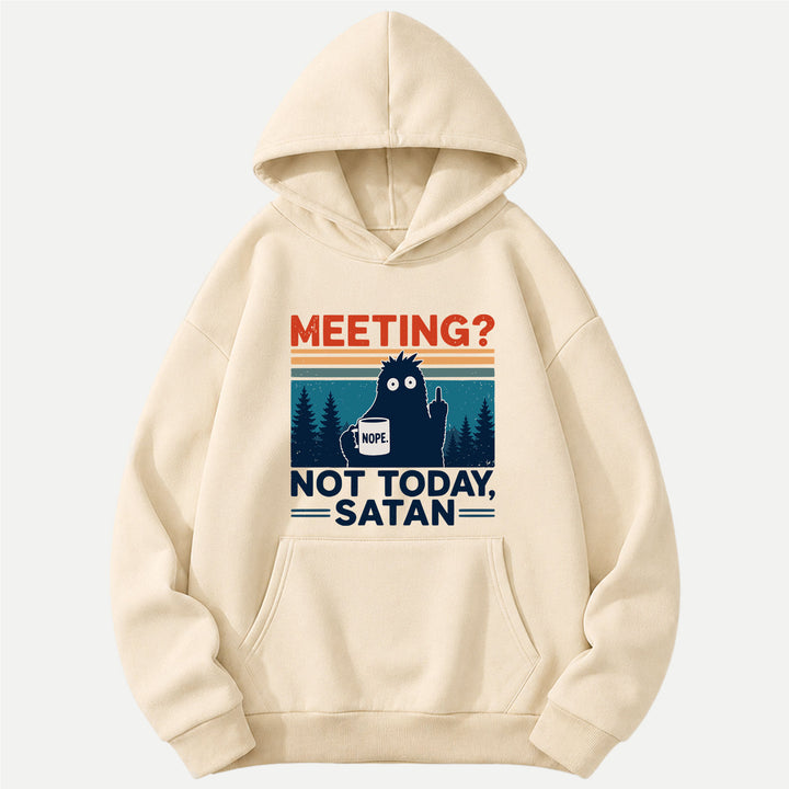Meeting? Not Today Satan Bigfoot Coffee Graphic T-Shirt