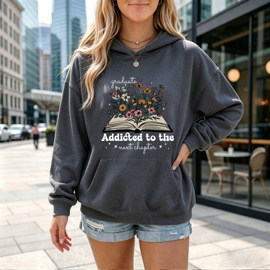 Floral Graduation "Addicted to the Next Chapter" Graphic Hoodie