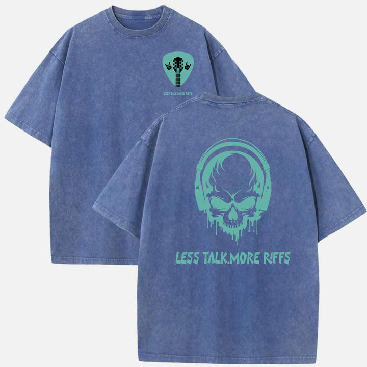 Less Talk More Riffs Guitar Pick Graphic T-Shirt