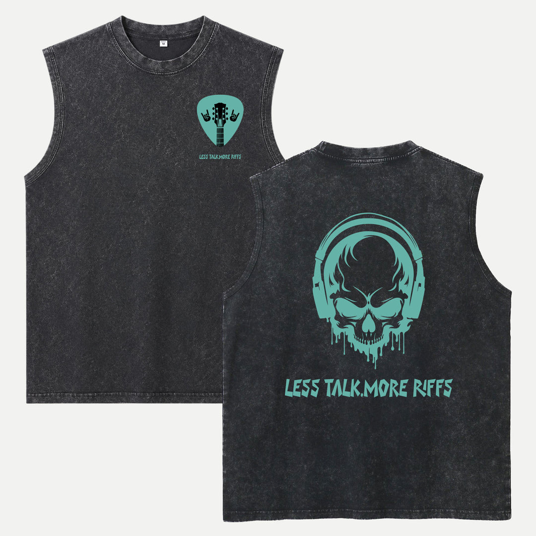 Less Talk More Riffs Guitar Pick Graphic T-Shirt