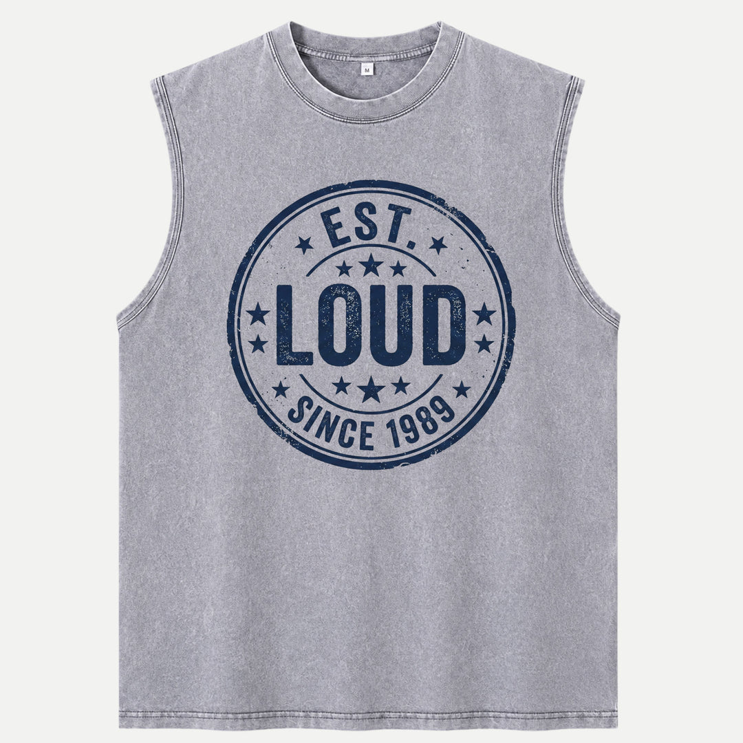 Est. Loud Since 1989 Vintage Stamp Graphic T-Shirt