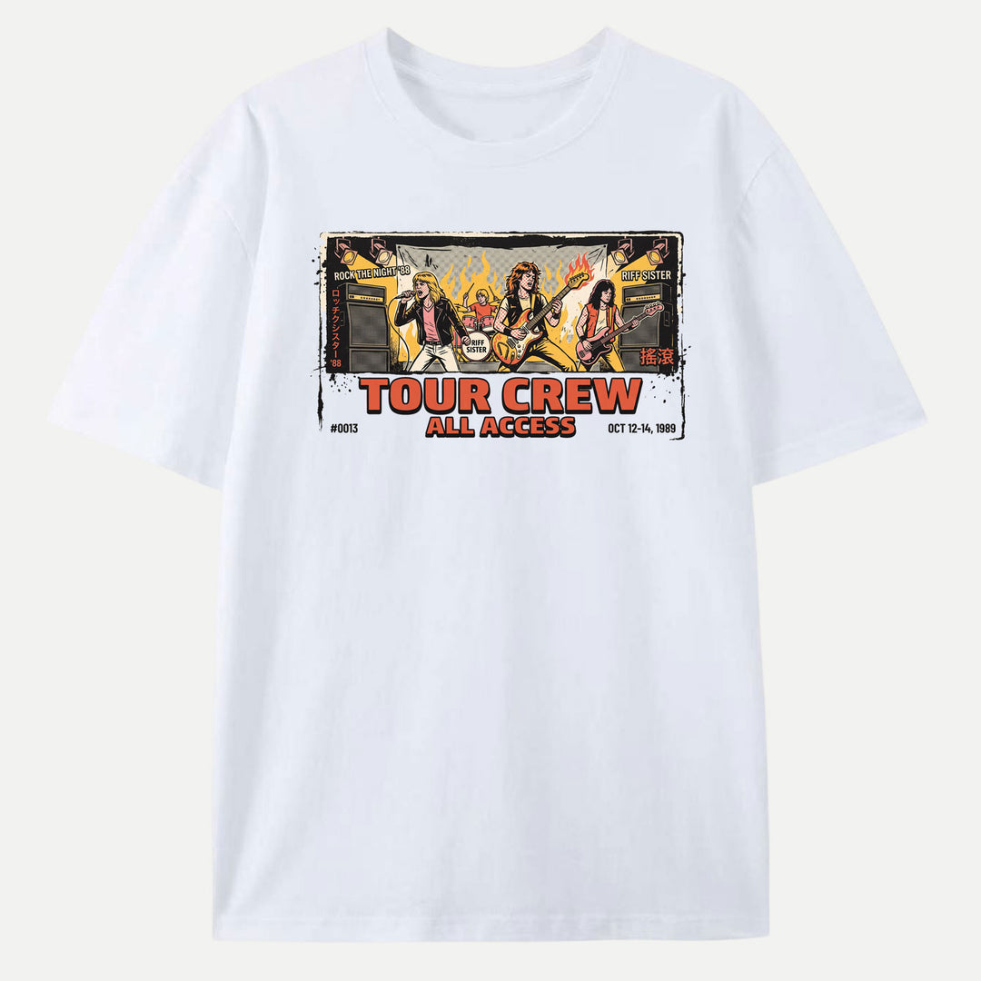 Vintage Rock Band Tour Crew All Access Graphic T-Shirt