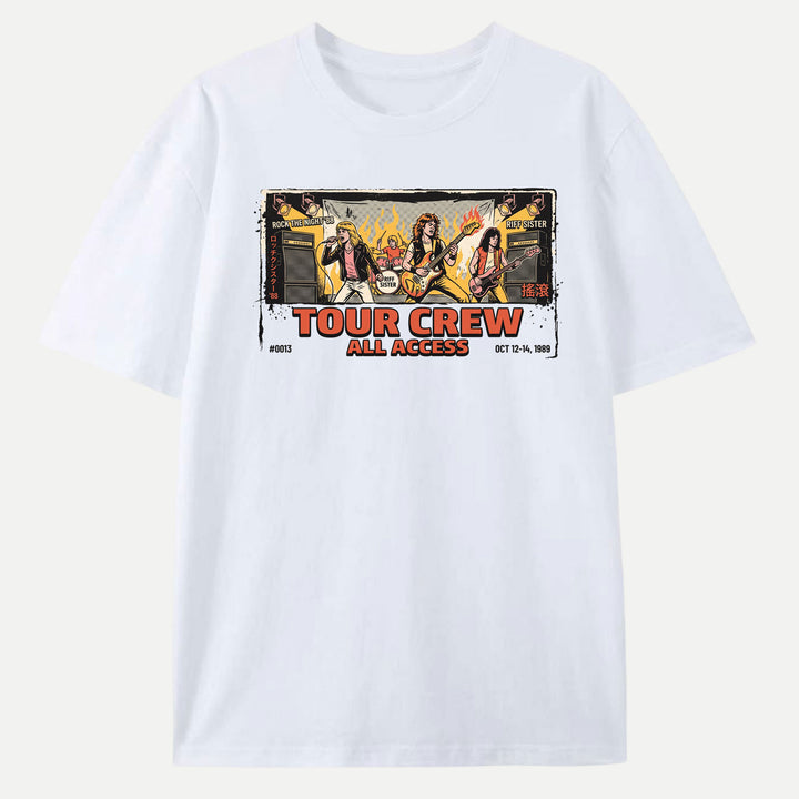 Vintage Rock Band Tour Crew All Access Graphic T-Shirt