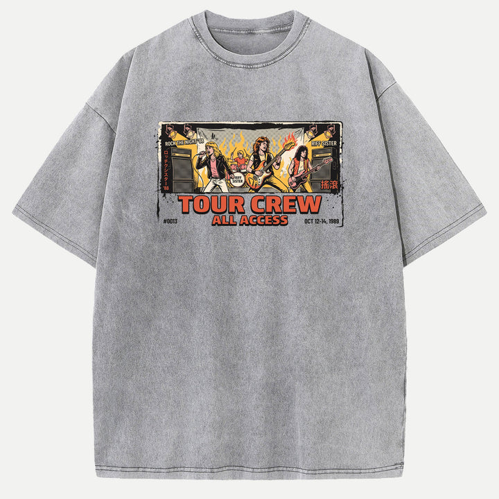 Vintage Rock Band Tour Crew All Access Graphic T-Shirt