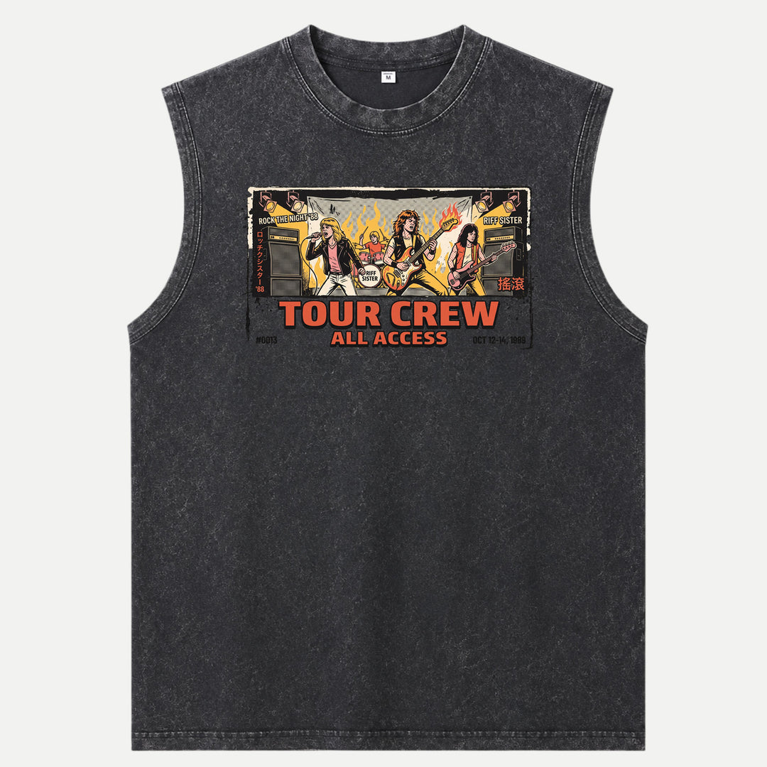 Vintage Rock Band Tour Crew All Access Graphic T-Shirt