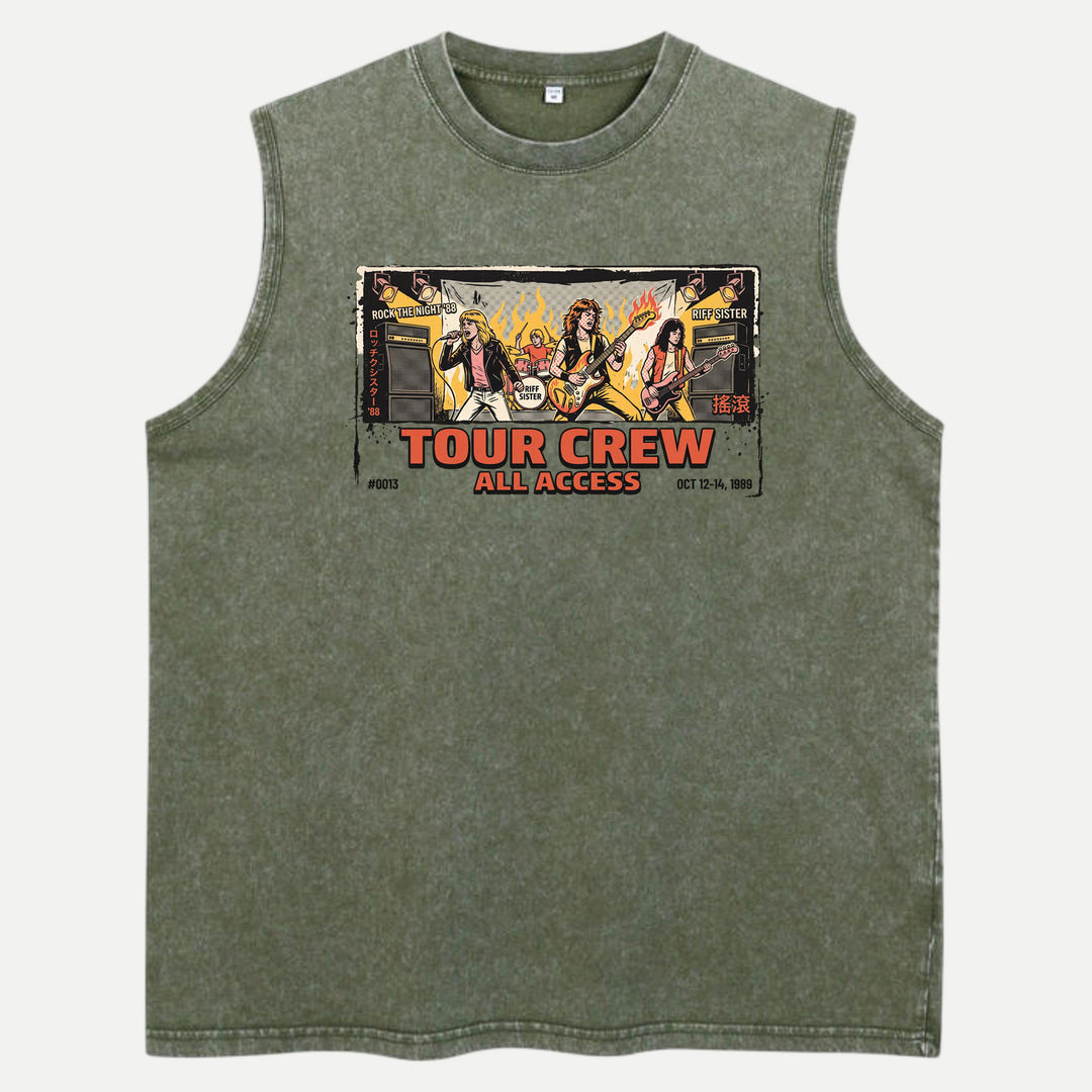 Vintage Rock Band Tour Crew All Access Graphic T-Shirt