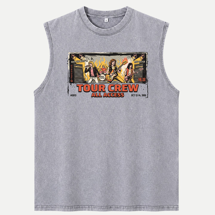 Vintage Rock Band Tour Crew All Access Graphic T-Shirt