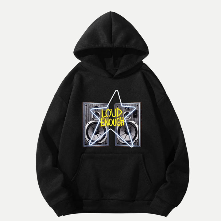 Loud Enough Speaker Neon Star Graphic T-Shirt