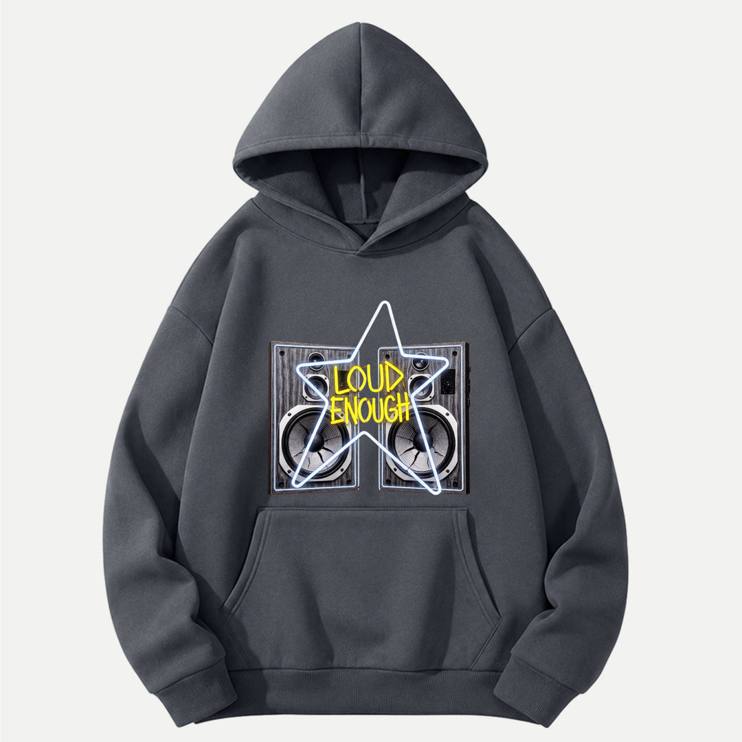 Loud Enough Speaker Neon Star Graphic T-Shirt