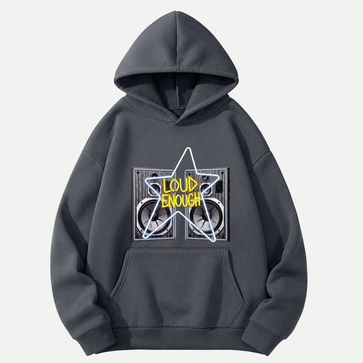 Loud Enough Speaker Neon Star Graphic T-Shirt