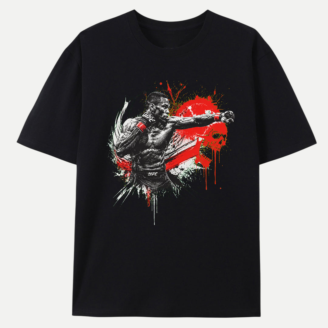 MMA Fighter Punch Red Skull Graphic T-Shirt