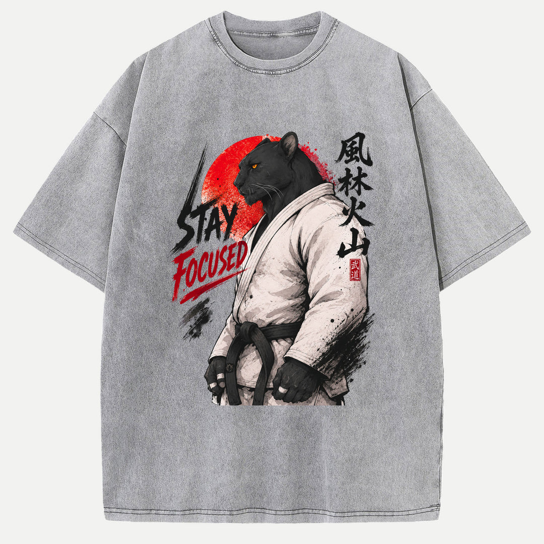 Stay Focused Black Panther Martial Arts Graphic T-Shirt