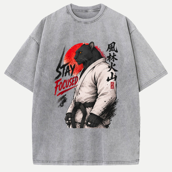 Stay Focused Black Panther Martial Arts Graphic T-Shirt